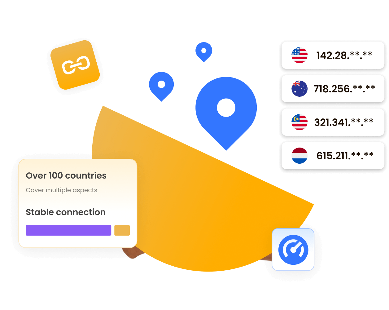 Long Acting Static ISP global stable connection illustration